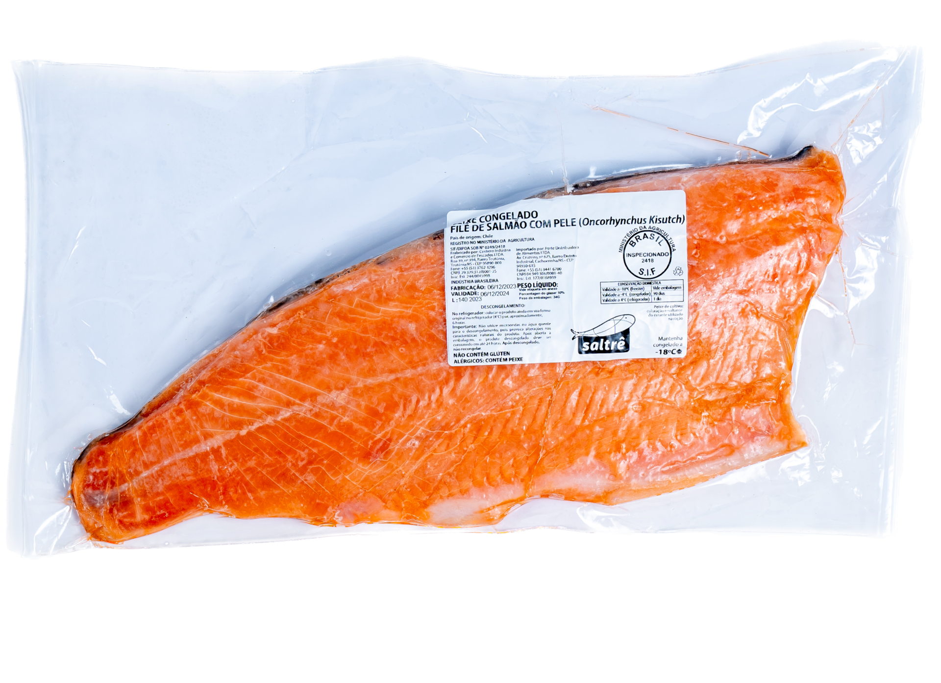 Filé de Salmão 1/1,5kg Congelado (IQF)